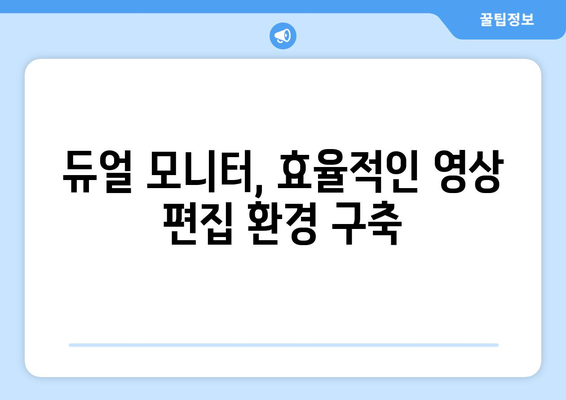 영상 작업자를 위한 듀얼 모니터 활용 팁