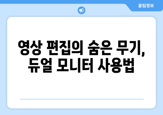 영상 작업자를 위한 듀얼 모니터 활용 팁